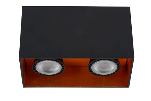 Lucide BIDO - Spot plafond - 2xGU10 - Noir - éteint